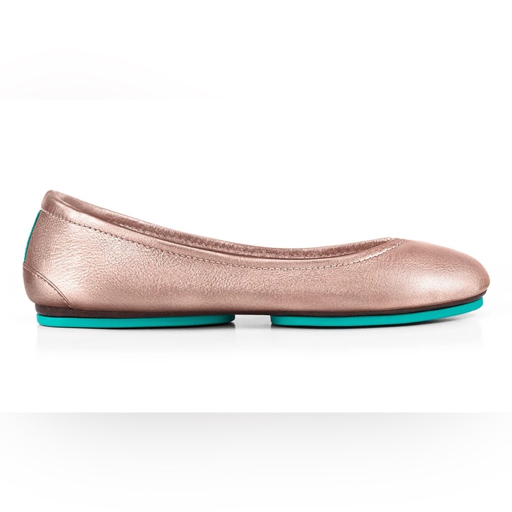 Tieks by Gavrieli Leather Ballet Flats Mtallic Rose Gold Size 9